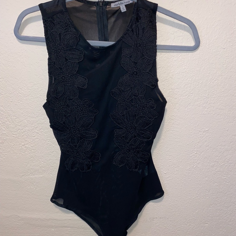 Charlotte Russe Black Lace Bodysuit